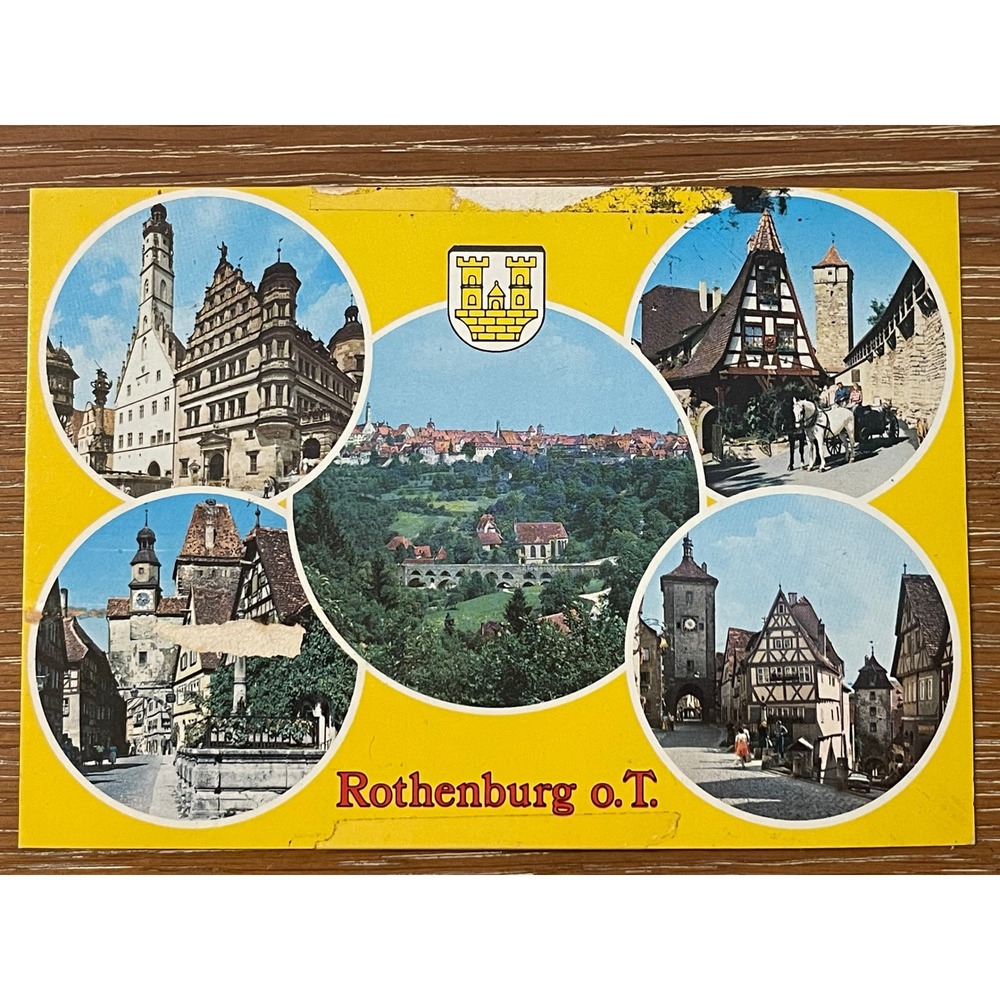 00322 Vintage Rothenburg ob der Tauber Germany Travel Souvenir Postcard